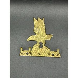 Eagle/Hawk Key Hook Wall Hanging Vintage Small Solid Brass  - 3.25"